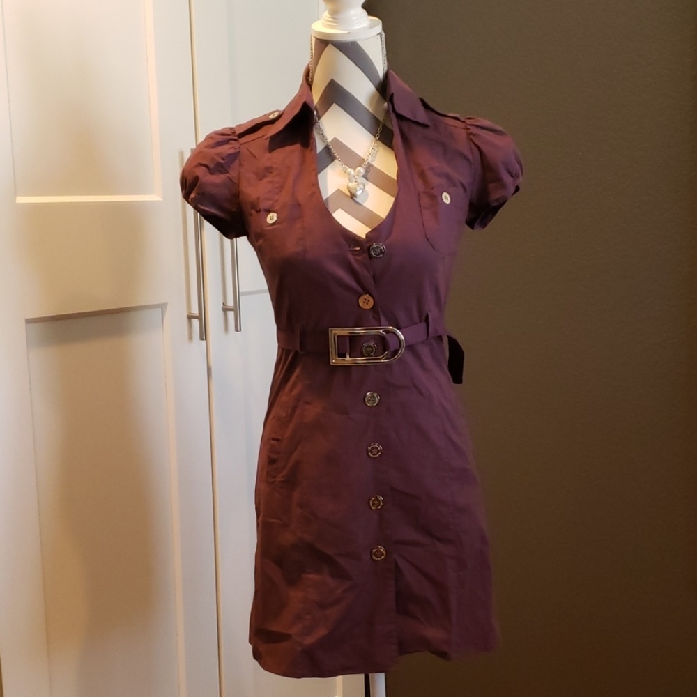Annabelle Button up Purple dress